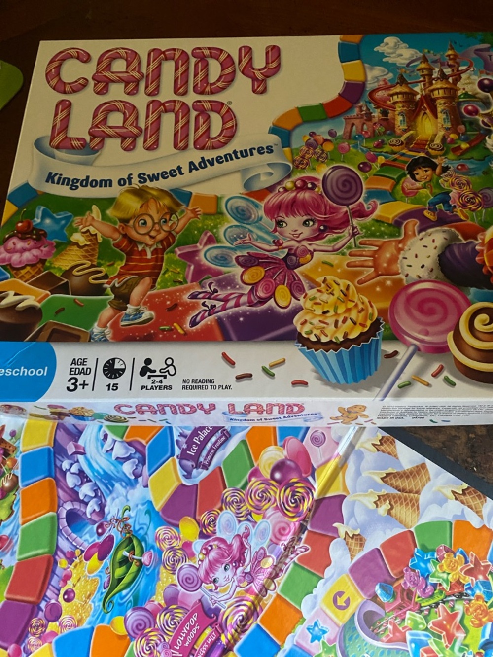 Candy Land Family Board Game - Colorful Blue, Green, Yellow, Red Pieces